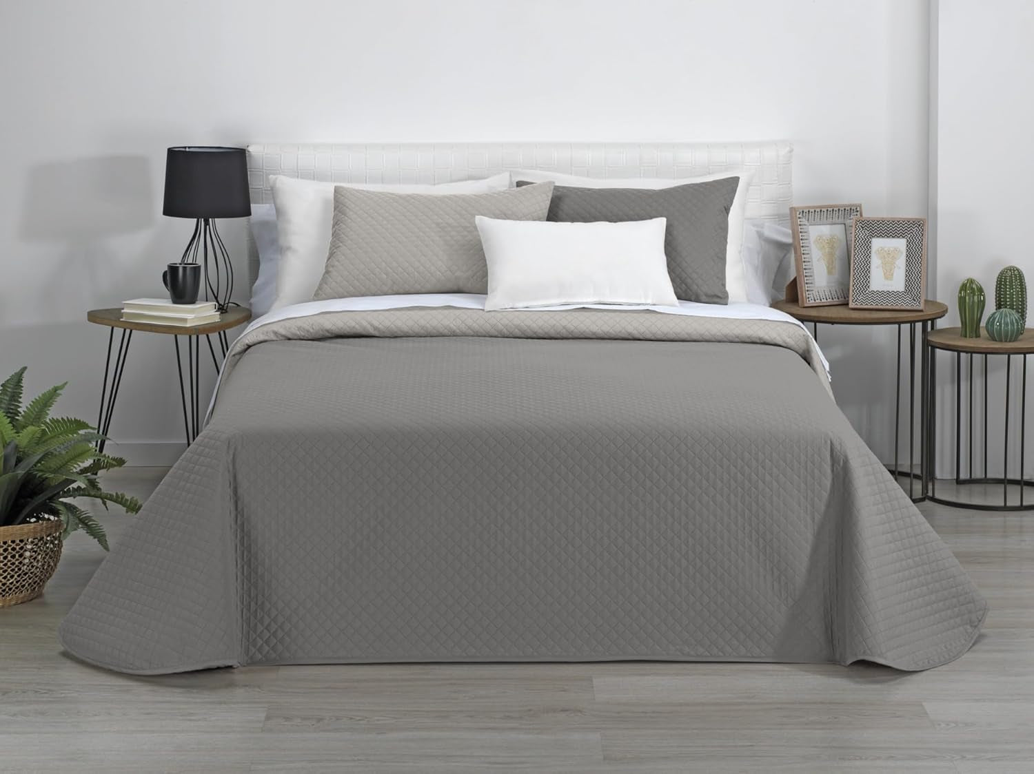 AVA | Wendedecke | Für alle Jahreszeiten | Farbe - Beige/Taupe | Für 105 cm breites Bett. (200 x 270 cm. Ancho X Alto) | Steppdecke Quilts und Quilts Naty Shop Standardtitel