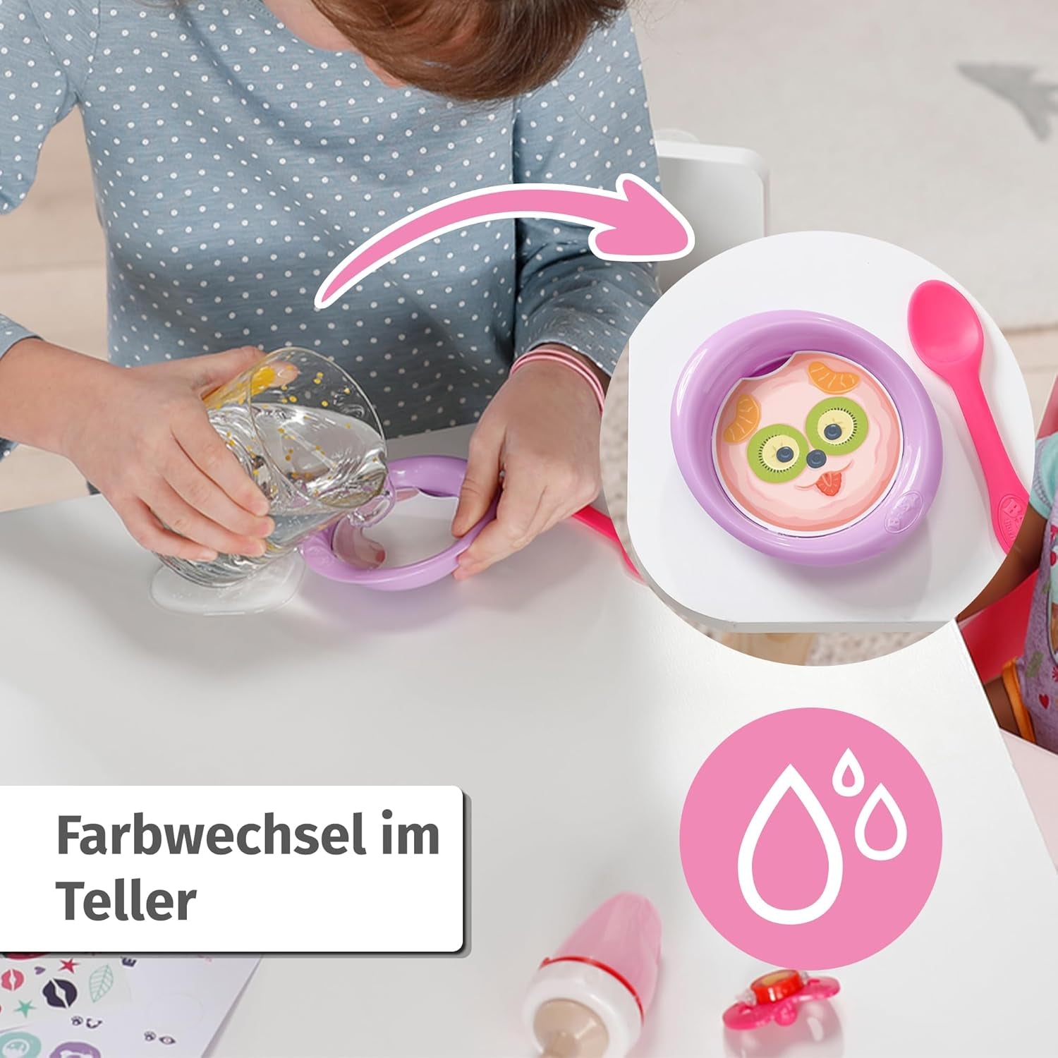 BABY Born Eva 43Cm, Puppe mit 10 Funktionen und Zubehör, für Kinder ab 3 Jahren, funktioniert ohne Batterie, große Puppe 43Cm, 836408 Zapf Creation Dolls Naty Shop