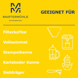 Martermühle Aßlinger Mischung Kaffeebohnen 1kg I Arabica I Geschmacksrichtungen: Haselnuss, Leichte Würze, Schokolade I Ganze Kaffee-Bohnen schonend geröstet, säurearm