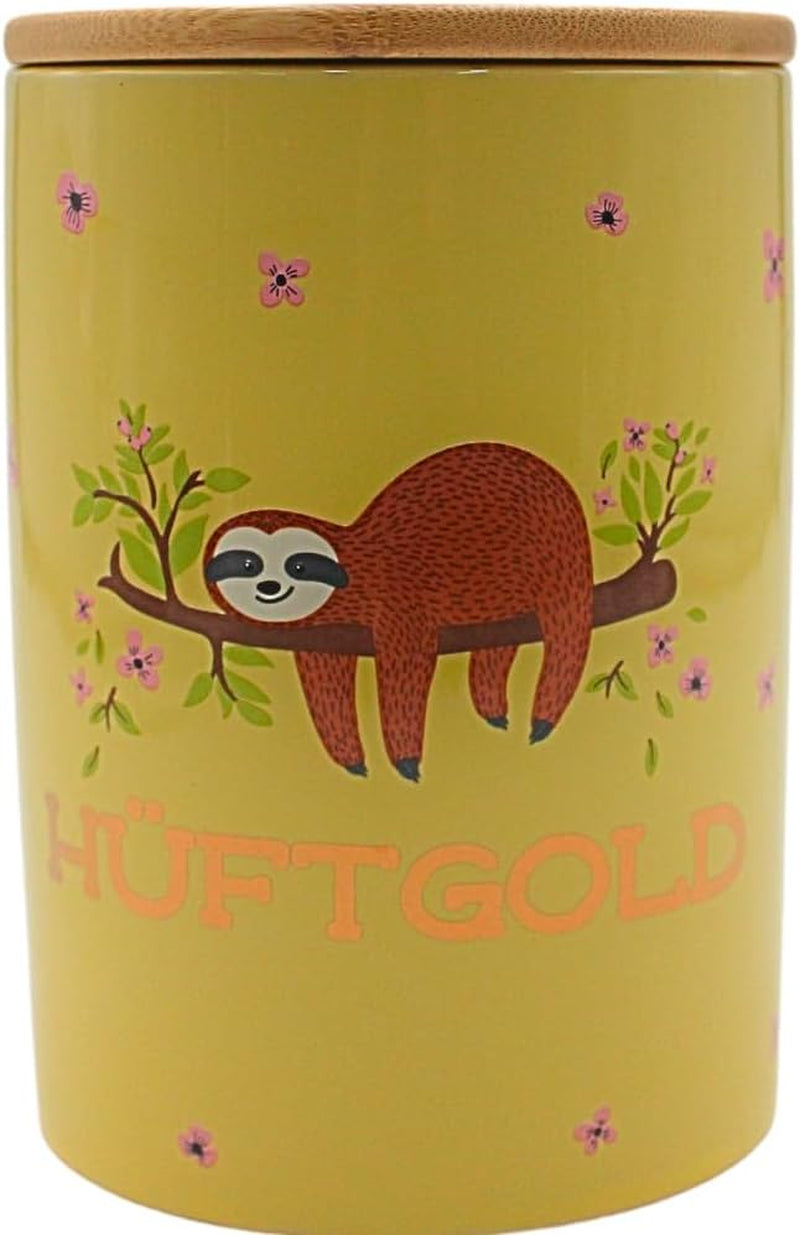Dekohelden24 Edle Keramik-Aufbewahrungsbox/Kaffee/Frischware/Keks Hüftgold. Der Grund: Faulheit. Maße: H/Ø 15,6 x 11 cm. Lebensmittelaufbewahrungsboxen Naty Shop Leneș