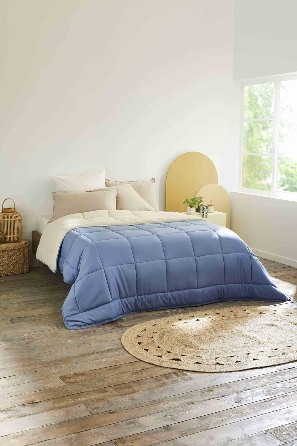 Toison D'Or Silkydor natürliche Steppdecke, 380 Satin-Baumwolle, 240 x 280 cm, weiß Steppdecken und Steppdecken Naty Shop Petrol/Versiegelung Komplett XL