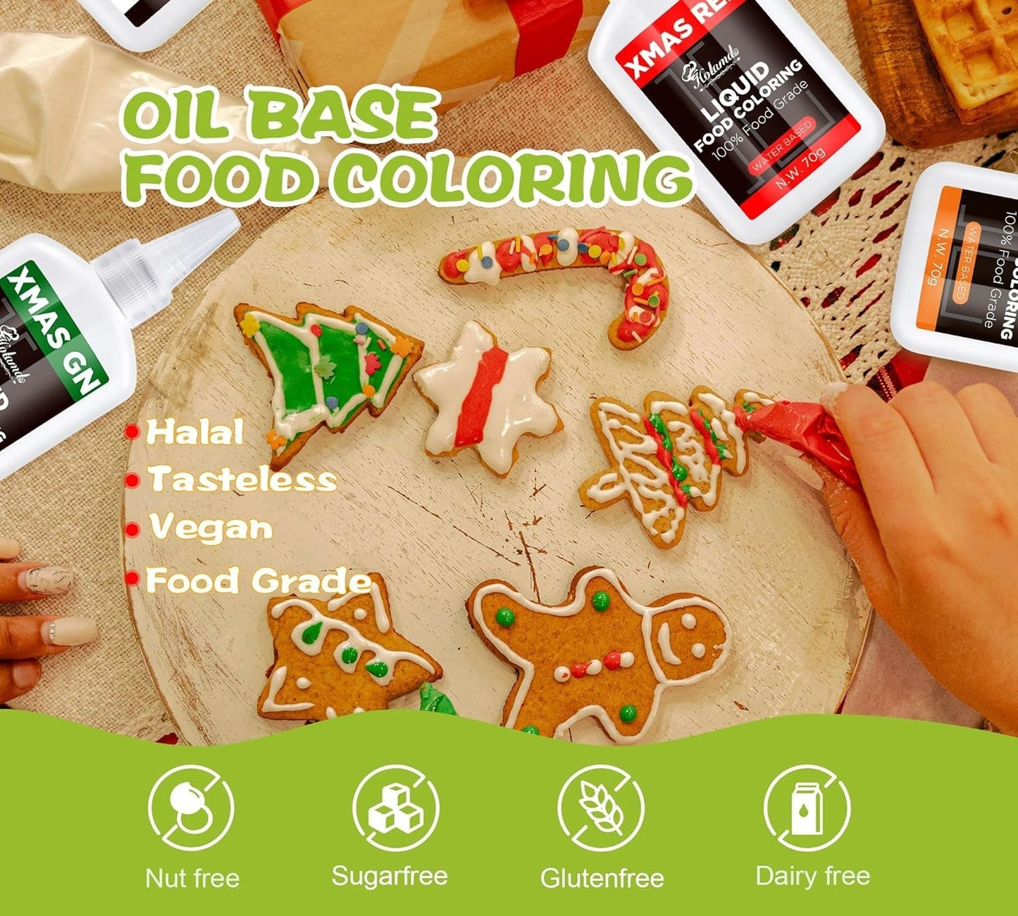 Flüssige Lebensmittelfarbe, Red Velvet Lebensmittelfarben-Set zum Backen von Kuchen, Makronen, Keksen, Lebensmittelfarbe zum Dekorieren von Kuchen, Flüssigkeit zum Färben von Getränken (70 g x 3)