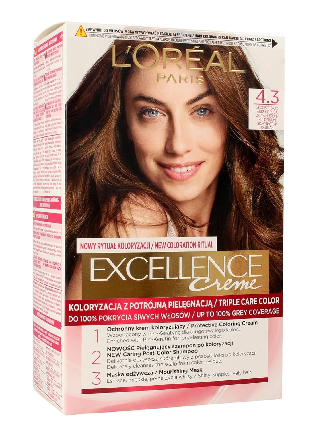 L'Oréal Paris Excellence 6.41 Haarfarbe – Heller Bernstein-Bronze Naty Shop Haarfärbemittel 4.3 Goldbraun