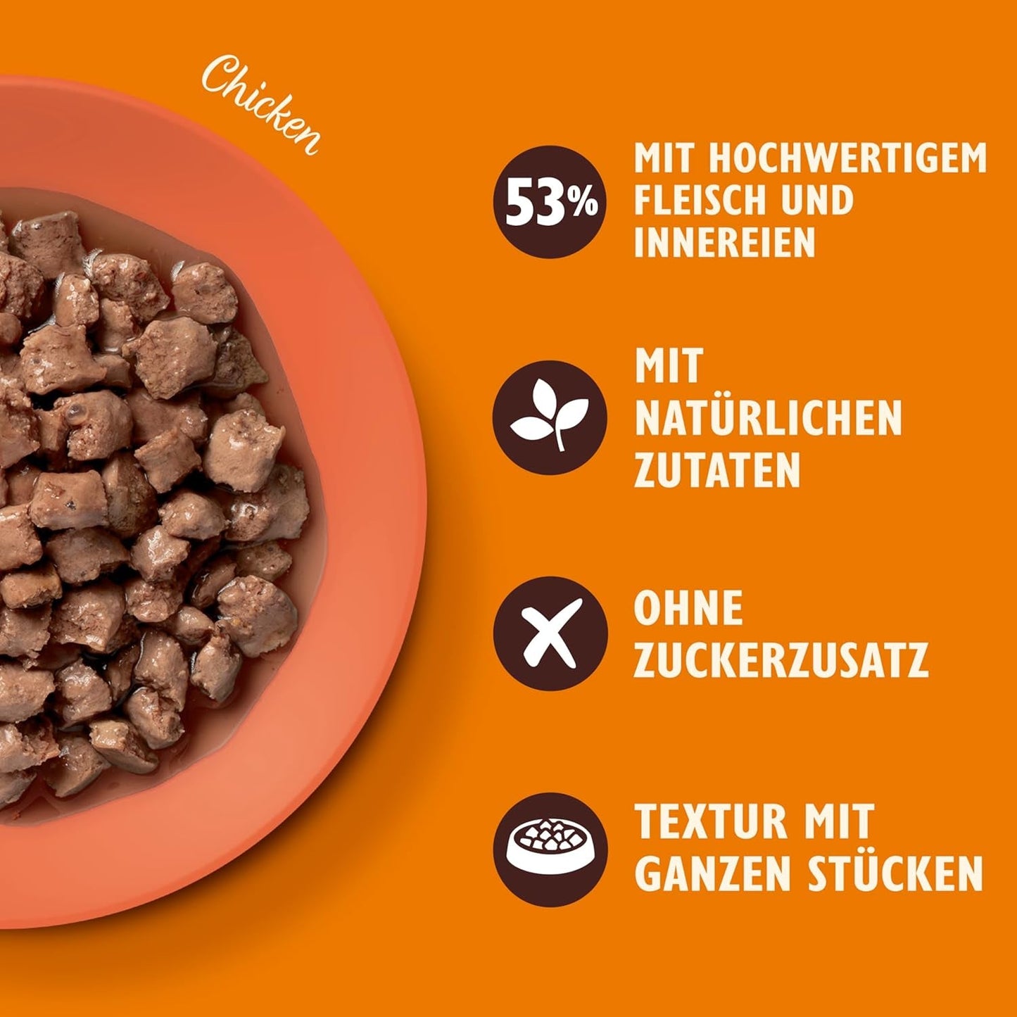 Lily's Kitchen, hergestellt aus natürlichen Zutaten, köstliche Häppchen in Hühnersauce, Nassfutter für ausgewachsene Katzen, 70-g-Dose