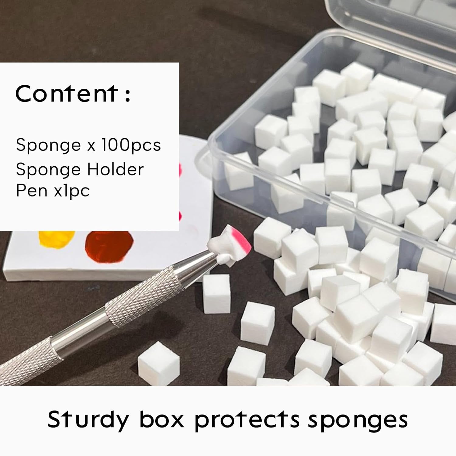 100 Stück Nail Art Schwamm Mit Metallgreifer, Sponge Brush Applicator, Sponge Nagel Pinsel, Nageldesign Zubehör Schwammpinsel, Verwendet, Um Eine Vielzahl Von Gradient Nail Art Patterns Zu Ersetzen