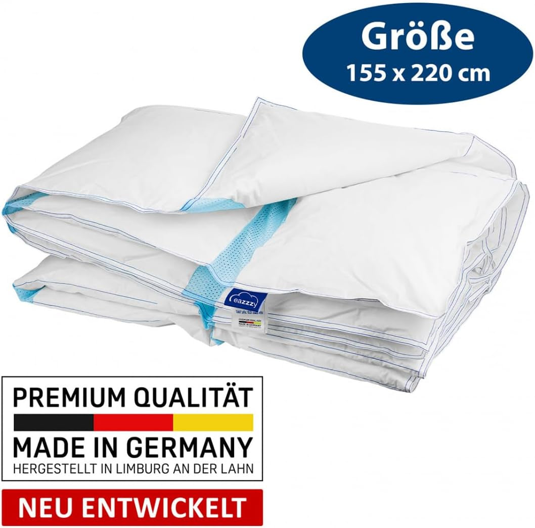 Genius Eazzzy Climate Comfort Steppdecke 155 x 220 cm, faserdicht, leichte Steppdecke für alle Jahreszeiten, atmungsaktive Steppdecke, angenehme Temperatur zum Schlafen, Steppdecke für alle Jahreszeiten Steppdecken und Bettdecken Naty Shop