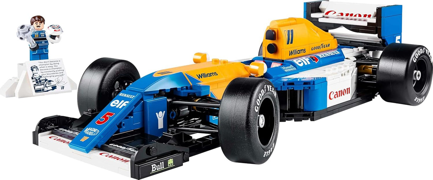 LEGO Icons Williams Racing FW14B mit Nigel Mansell – F1-Modellauto-Set mit Rennfahrer-Minifiguren zum Sammeln – Schreibtischdekoration mit Ständer – Geschenk für Erwachsene und Jugendliche Motorsportfans 10353 Bausets Besuchen Sie den LEGO-Store