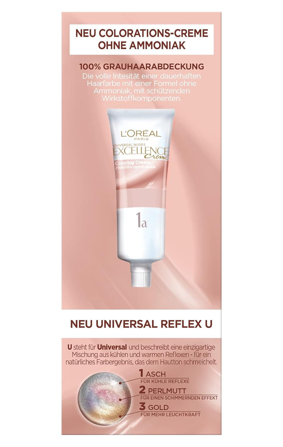L'Oréal Paris Permanente Haarfarbe für jeden Hautton, Färben ohne Ammoniak, universelle Nude-Töne mit vollständiger Abdeckung grauer Haare, Excellence Creme, Nr. 5U Hellkastanie (braun), 1 Stück Naty Shop Haarfärbemittel