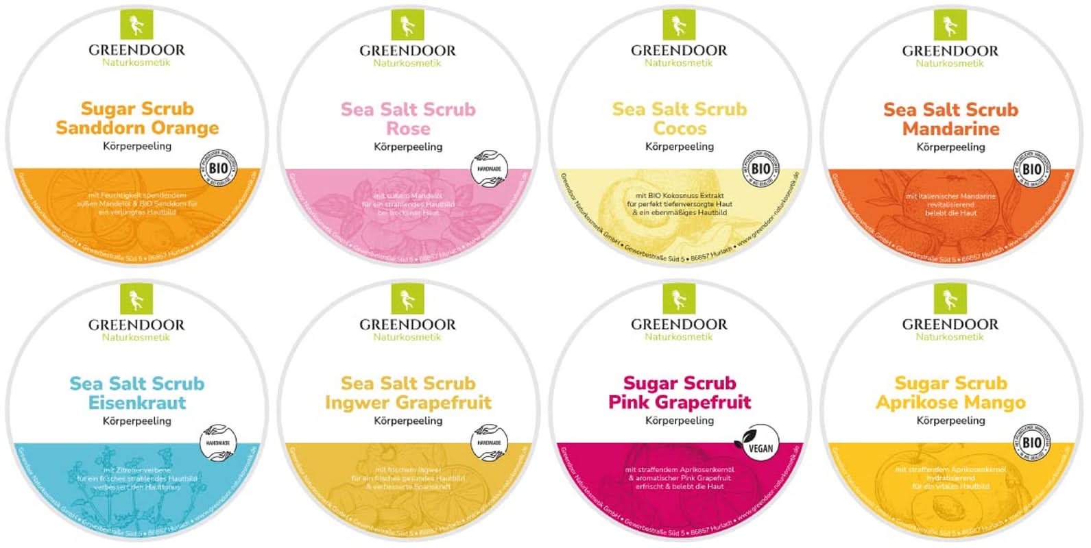 GREENDOOR Körperpeeling, vegan, Zitronenduft, 280 g Kosmetik und Schönheit Naty Shop