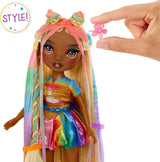 Rainbow High Haarkreide- und Styling-Puppe – Meline – 28 cm große waschbare Haarkreidepuppe in Regenbogen- und Goldtönen, zum Färben, Stylen, Spielen, Ausspülen und Wiederholen, für Kinder im Alter von 4–12 Jahren