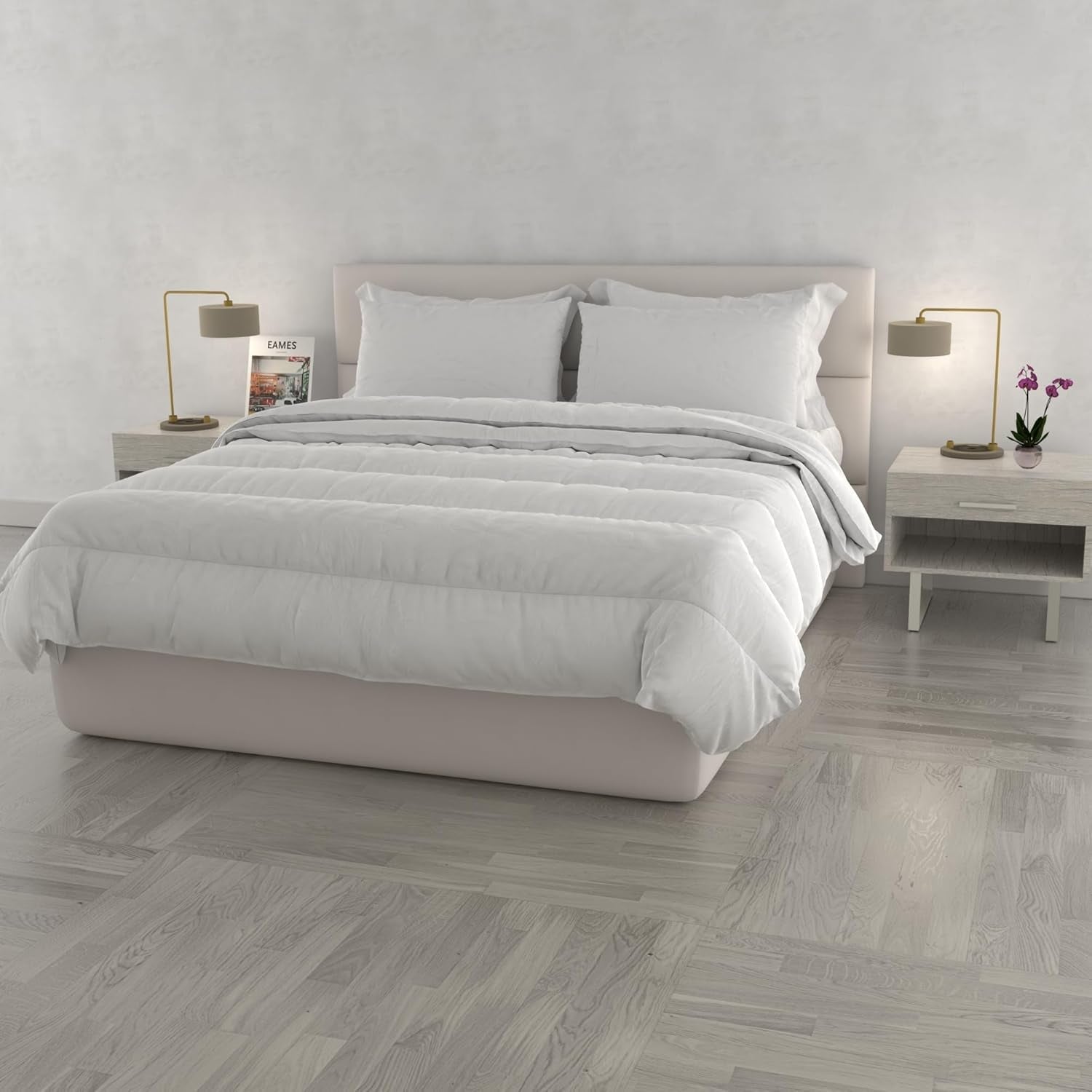 Prestige-Steppdecke, 4 Jahreszeiten, hergestellt in Italien, weiß, 150 x 200 cm. Steppdecken und Steppdecken Naty Shop 250 x 200 cm