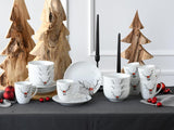 CreaTable, 21498, Serie Luna Hirsch, 18-teiliges Geschirrset für 6 Personen, Frühstücksset aus Porzellan, spülmaschinen- und mikrowellenfest, hochwertige Herstellung