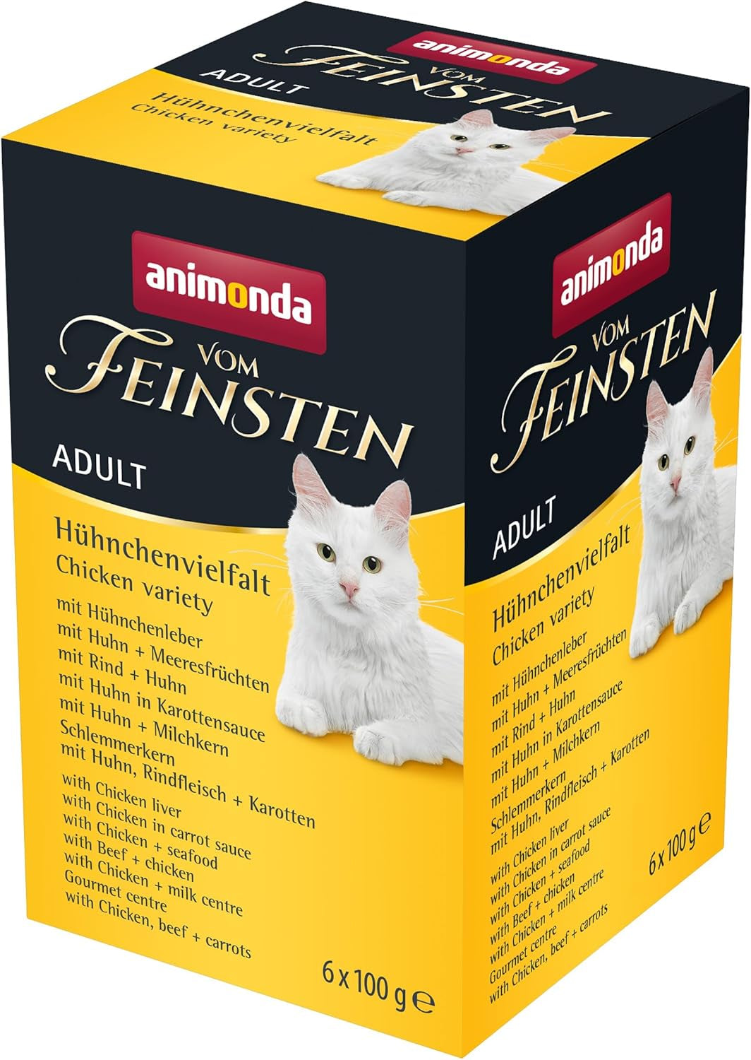animonda Vom Feinsten Nassfutter für ausgewachsene Katzen, Hühnersorte, 6 x 100 g