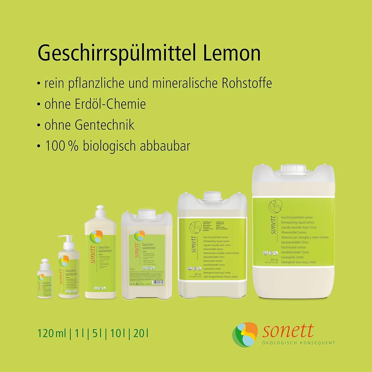 Spülmittel Sonett Lemon, 300 ml Naty Shop