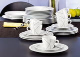 Seltmann Weiden 001.706904 Trio Highline Kombi-Geschirr-Set, 30-teilig, 36,5 x 31,2 x 36,9 cm, weiß