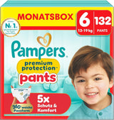 Pampers Premium Protection Pants Größe 7, 123 Windeln, 15 kg+, mit 360°-Anpassung und weichen Anti-Leck-Bündchen für optimalen Komfort und Schutz