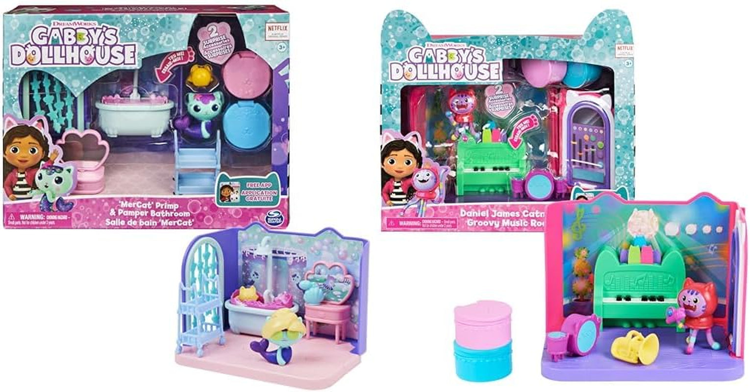 Gabby's Dollhouse Deluxe-Zimmer, Groovy Music Room und Deluxe-Zimmer, elegantes Verwöhnbad, Sea Kitten Bath