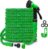 Gartenschlauch Magic, flexibler ausziehbarer Schlauch mit 1,9 cm und 1,27 cm Anschlüssen, 8-Funktions-Sprühdüse, blau oder grün, 15 m