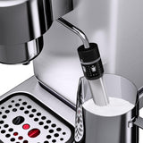 WMF Lumero Espressomaschine, Siebträger, 1400 Watt, Siebträger, 3 Einsätze, für 1-2 Espressotassen, auch für Kapseln, 15 bar, Tassenhalter, Milchaufschäumer, Edelstahl matt