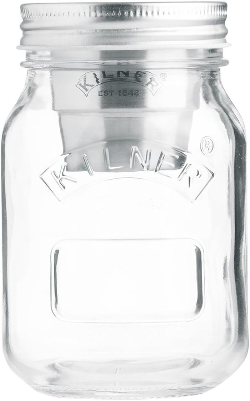Kilner Frühstücksglas mit Löffel / 350 ml, Ø 9,5 cm / 5 Stück | Müslibecher zum Mitnehmen / ungiftig / Glasbehälter mit Deckel für Müsli, Porridge und Joghurt / Overnight-Oats-Behälter Frischhaltedosen Naty Shop Jar Snack To Go