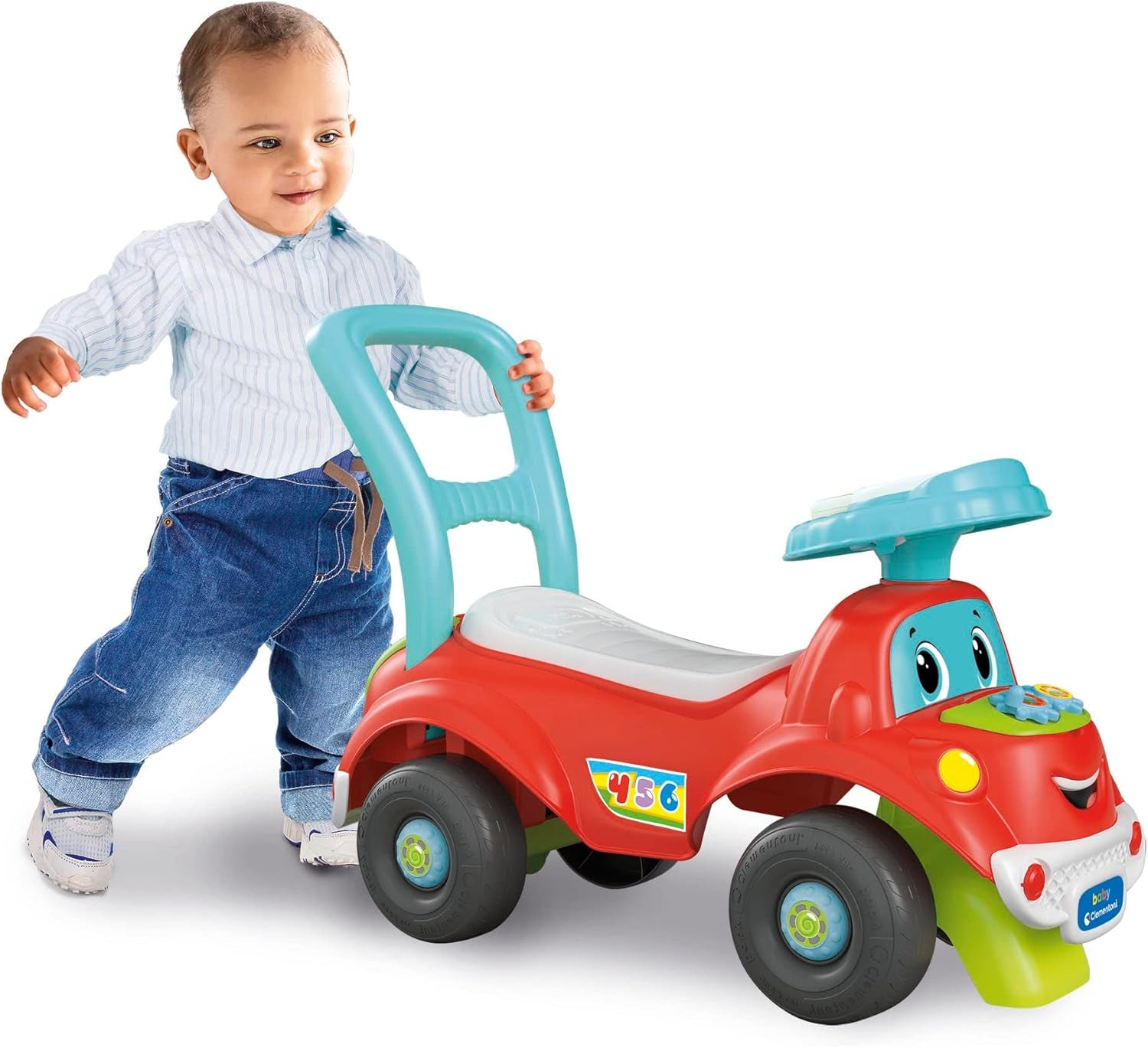 Clementoni – 17747 – Nicolò Go Go 3 in 1 – Reitauto, elektronischer Lernlautsprecher, erste Schritte, Lichter und Geräusche, Spiel für 1-Jährige – Made in Italy Bebe Toys Naty Shop