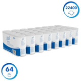 Scott® Essentialtm 8519 Toilettenpapier, 2-lagig, weiß, FSC-zertifiziertes Toilettenpapier aus recycelten Fasern, 64 Rollen x 350 Blatt (insgesamt 22.400 Blatt)
