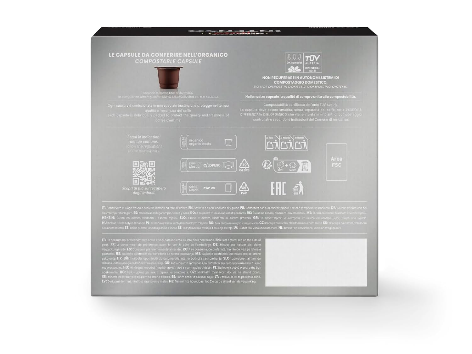 Caffè Vergnano 1882 – Èspresso Kompostierbare Kaffeekapseln, kompatibel mit Nespresso, Intenso (Intenso) – Packung enthält 100 Kapseln
