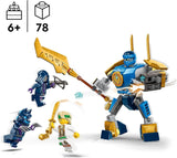 LEGO NINJAGO Jay Battle Mech, Ninja-Spielzeug für Kinder mit Figuren, einschließlich Jay-Minifigur mit Mini-Katana, Actionfiguren und Mech, kleines Geschenk für kreative Jungen und Mädchen ab 6 Jahren 71805 Bausets Besuchen Sie den LEGO-Store