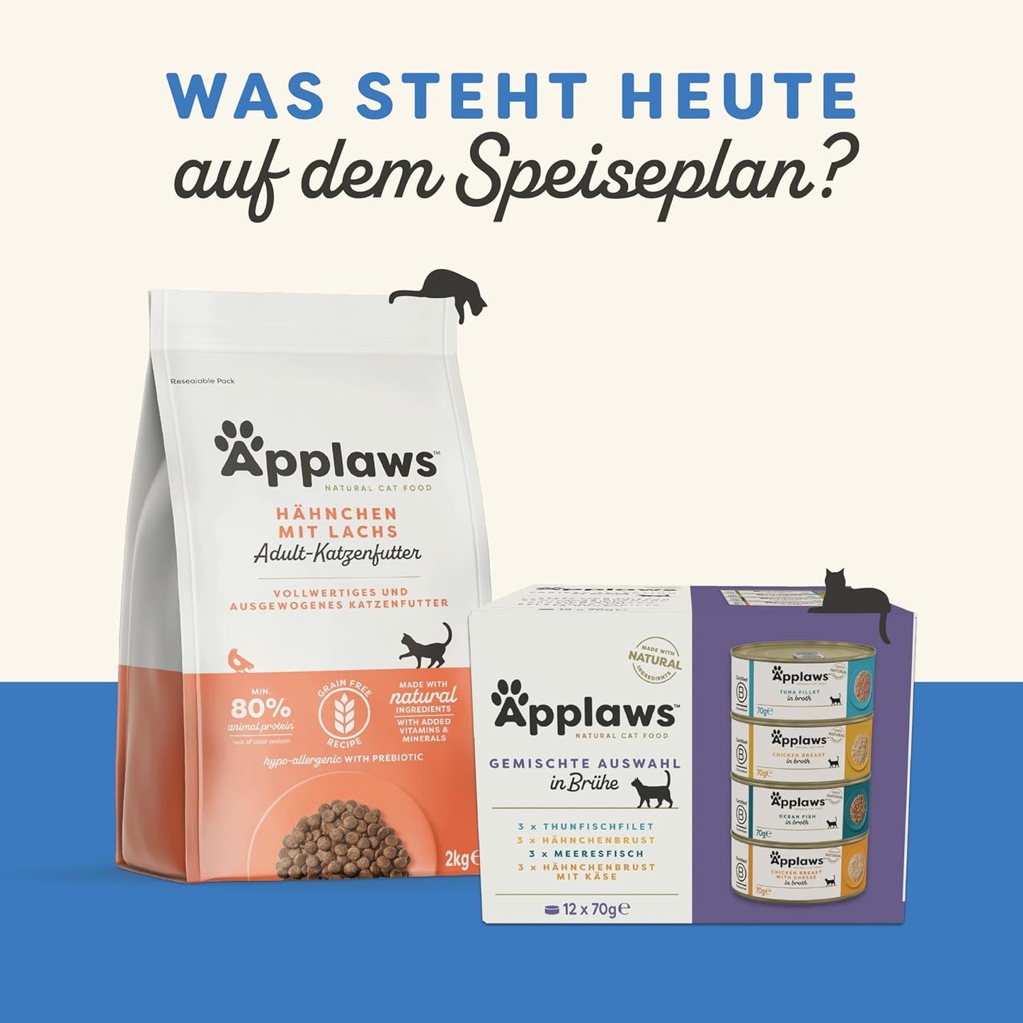 Applaws 100 % natürliches Premium-Nassfutter für Katzen, Thunfischfilet mit Algen in Brühe – Packung mit 24 x 156 g Dosen