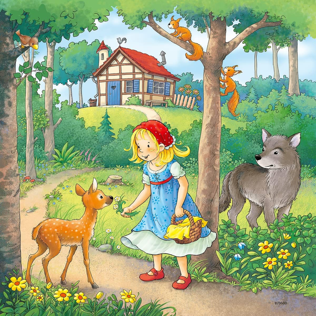 Ravensburger Puzzle für Kinder – 08051 Rapunzel, Rotkäppchen und der Froschkönig – Puzzle für Kinder ab 5 Jahren, mit 3X49 Teilen Puzzle Naty Shop