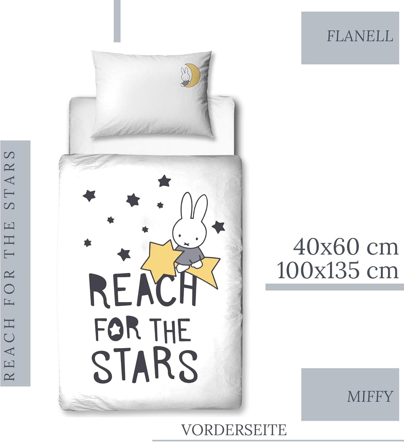 Bettwäsche für Kinder, Hase und Sterne, Baumwolle Bettwäsche - Kinder Naty Shop