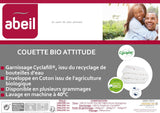 Abeil Bio' Attitude Steppdecke, leicht, Bezug aus Bio-Baumwolle, Füllung: Polyester Cyclafill® 200 g/m², maschinenwaschbar, Öko-Tex-zertifiziert, 220 x 240 cm. Steppdecken und Steppdecken Naty Shop