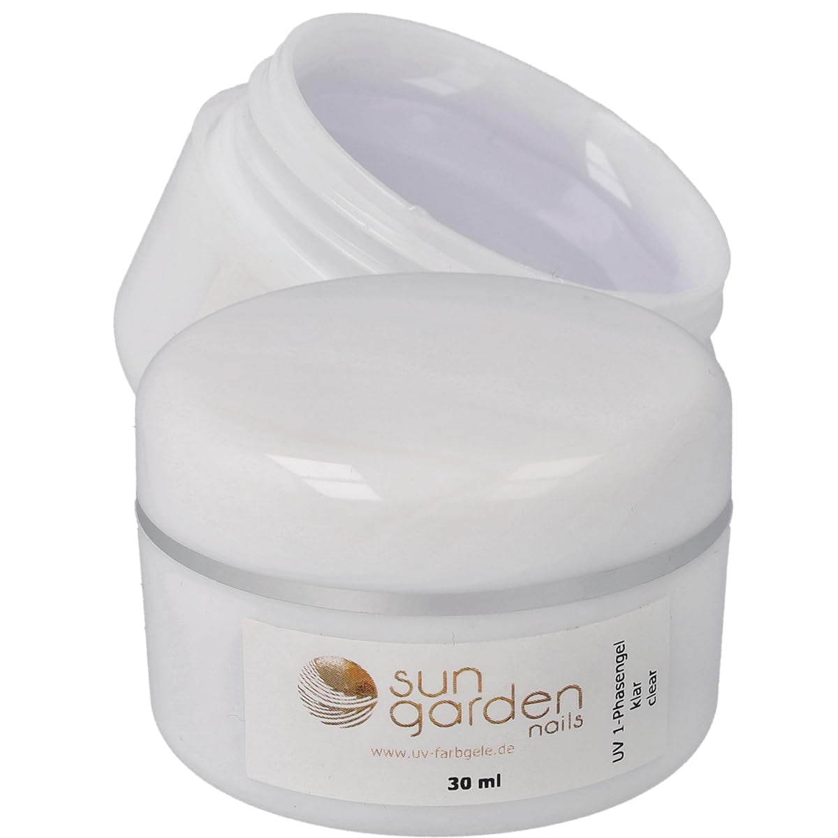 Sun Garden Nails einphasiges transparentes Gel 30 ml + Box mit 100 Spitzen + Kleber für Spitzen 7 ml