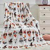Elegant Comfort Leichte Halloween-Themendecke, weich, kuschelig und plüschig, perfekt zum Entspannen in dieser gruseligen Jahreszeit, 127 x 152,4 cm, Skull and Bones-Betten und Bettdecken Elegant Comfort Halloween Friends 50 x 60