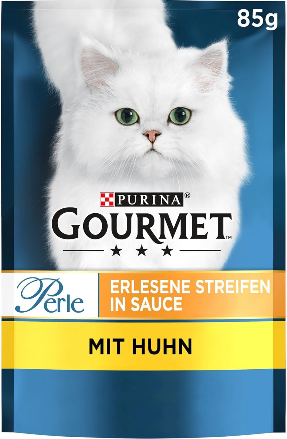 Gourmet Perle Select Strips Nassfutter für Katzen mit Huhn, 26er Pack (26 x 85 g)