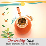ORIGEENS BIO YERBA MATE mit Orangen 200 G – Fruchtiger Tee I Ungerösteter Bio-Yerba Mate-Tee, ohne Stiele und Staub I Energetisierendes und entgiftendes Getränk