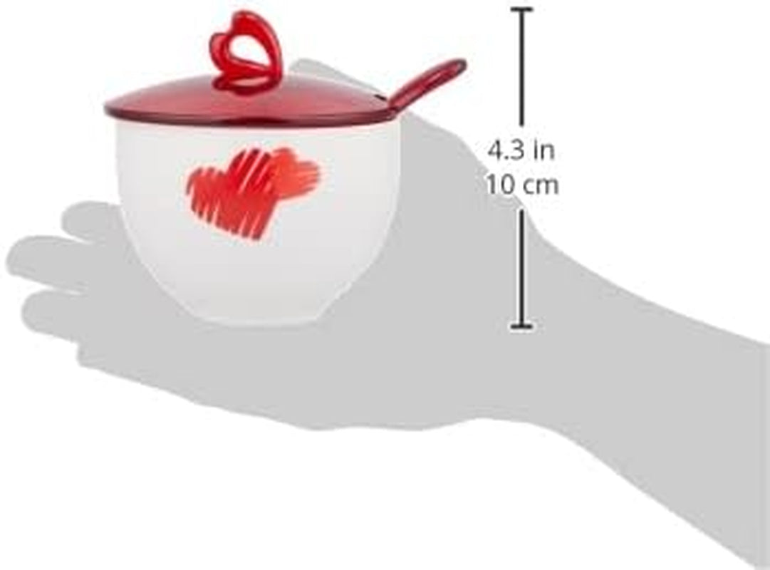 Guzzini - Love, Zuckerdose mit Löffel - transparent rot, 12,6 x 12,6 x H9,8 cm | 200 ccm – 11470065