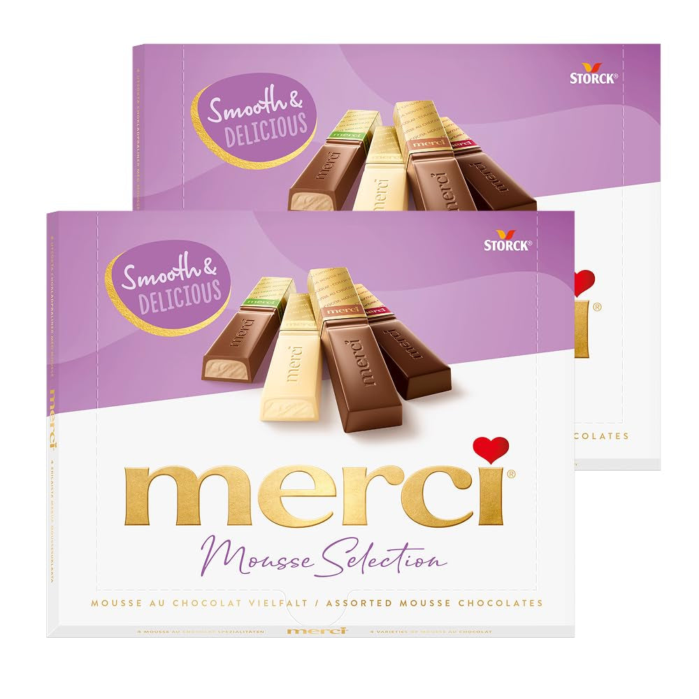 merci Finest Selection Mousse au Chocolat Sorte – 1 x 210 g – Spezialitäten Erlesenes Schokoladenmousse – Gefüllte und ungefüllte Pralinen