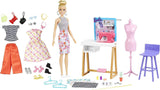 Barbie HDY90 – Modedesigner-Puppe (30,40 cm) und Atelier, über 25 Design- und Modeaccessoires, Design-Schreibtisch, Stuhl, Nähmaschine, Stoffmodell, Schaufensterpuppe und mehr, Spielzeug ab 3 Jahren Naty Shop Dolls Standardtitel
