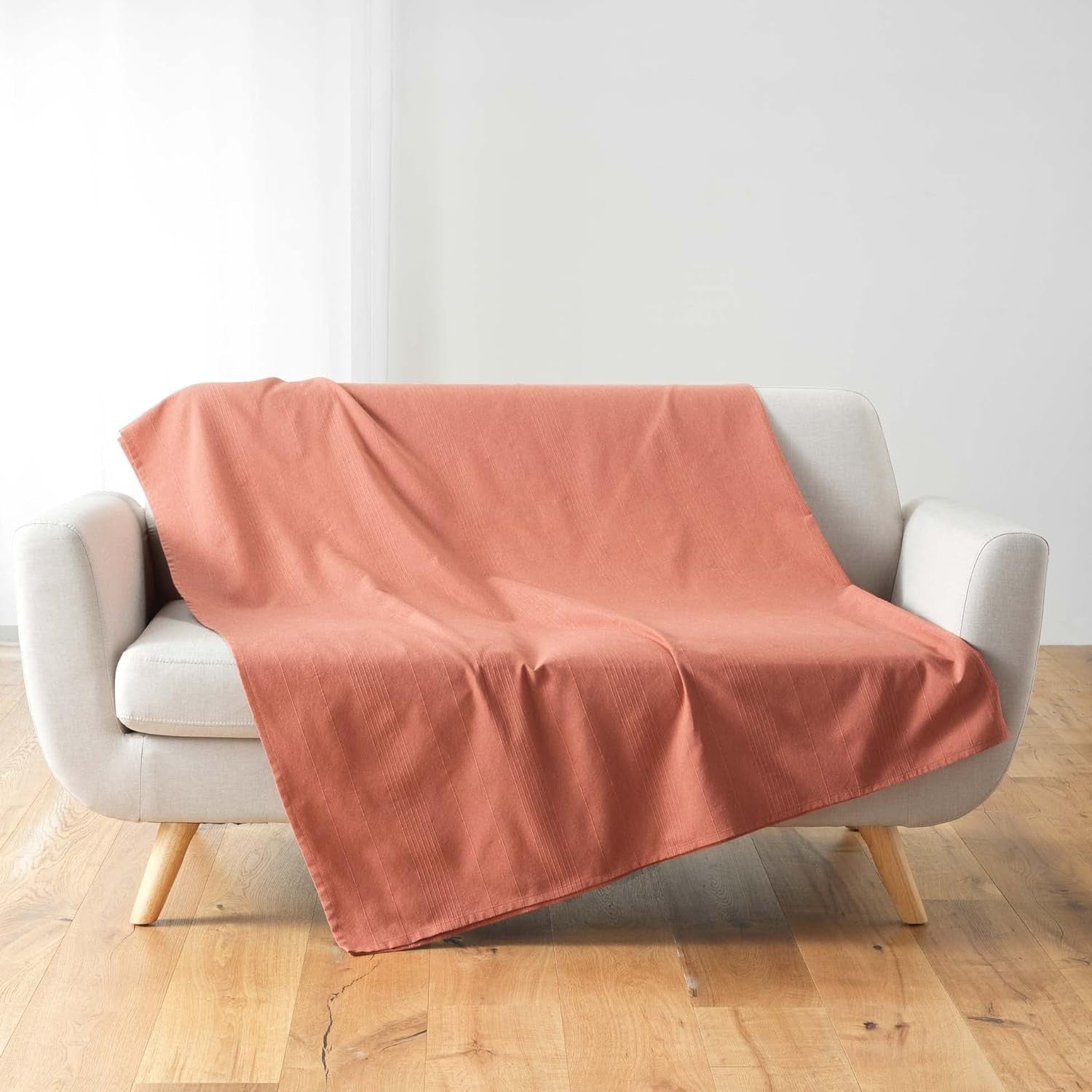Douceur D'Intérieur, Decke (220 x 240 cm) Lucile Curry, Polycotton, einfarbige Betten und Decken Douceur d'Intérieur Marsala 180 x 220 cm