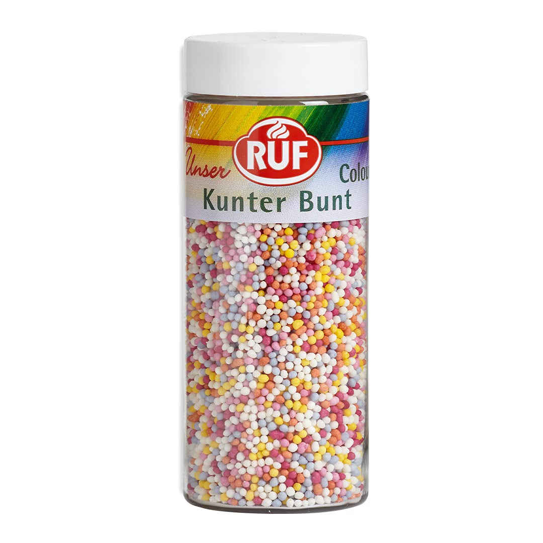 RUF Love Chocolate Schoko-Linsen-Dekorationen, hergestellt aus feiner Vollmilchschokolade mit einer knusprigen und bunten Zuckerglasur, 75 g pro Packung