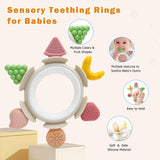 Baby-Beißring, sensorisches Spielzeug für 0 3 6 7 8 9 10 12 Monate, Baby-Zahnhilfe-Spielzeug für Neugeborene 3 6 12 18 Monate, Jungen und Mädchen, Ostergeschenke für Babyparty, Party, braun