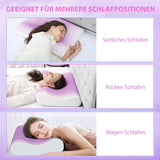 HOMCOM Memory Foam-Kissen, Nackenstützkissen mit abnehmbarem Bezug, 2 Höhen, ergonomisches 2S reaktionsfähiges Nackenkissen für verschiedene Schlafpositionen, 60 x 40 cm, Cremeweiß
