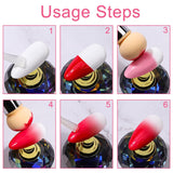 2 Stück Nail Art Rendering-Werkzeuge Doppelter Kopf, Schwammpinsel-Applikator inkl. 8 Ersatzköpfe, Nail Art Schwamm und Tupfpinsel (Weiß, Rosa)