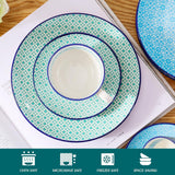 Vancasso Macaron Kaffeeservice aus Porzellan, 12-teiliges buntes Kaffeeservice für 4–12 Personen, Tassenset, inklusive Kaffeetassen, Untertassen und Desserttellern