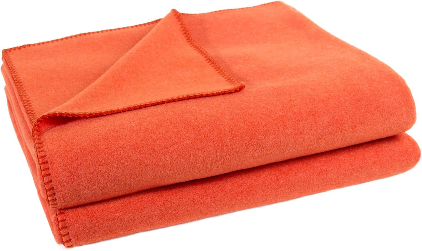 Zoeppritz-Decke in der Farbe Rot, aus 65 % Polyester, 35 % Viskose, Größe: 160 x 200 cm, 103291-235-160 x 200 Zoeppritz-Betten und Decken seit 1828 265 Papaya 160 x 200 cm