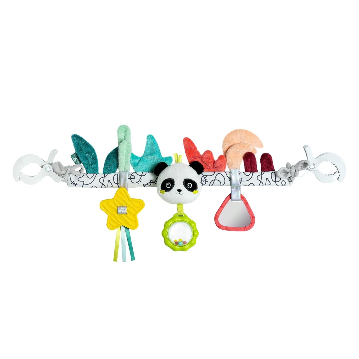 Fehn Baby-Mobile-Kette Panda Baby Mobile – Baby-Mobile-Kette mit süßen Figuren – flexibel hängendes Babyspielzeug – Kinderwagenspielzeug für Babys und Kleinkinder ab 0+ Monaten Babyspielzeug Naty Shop Panda