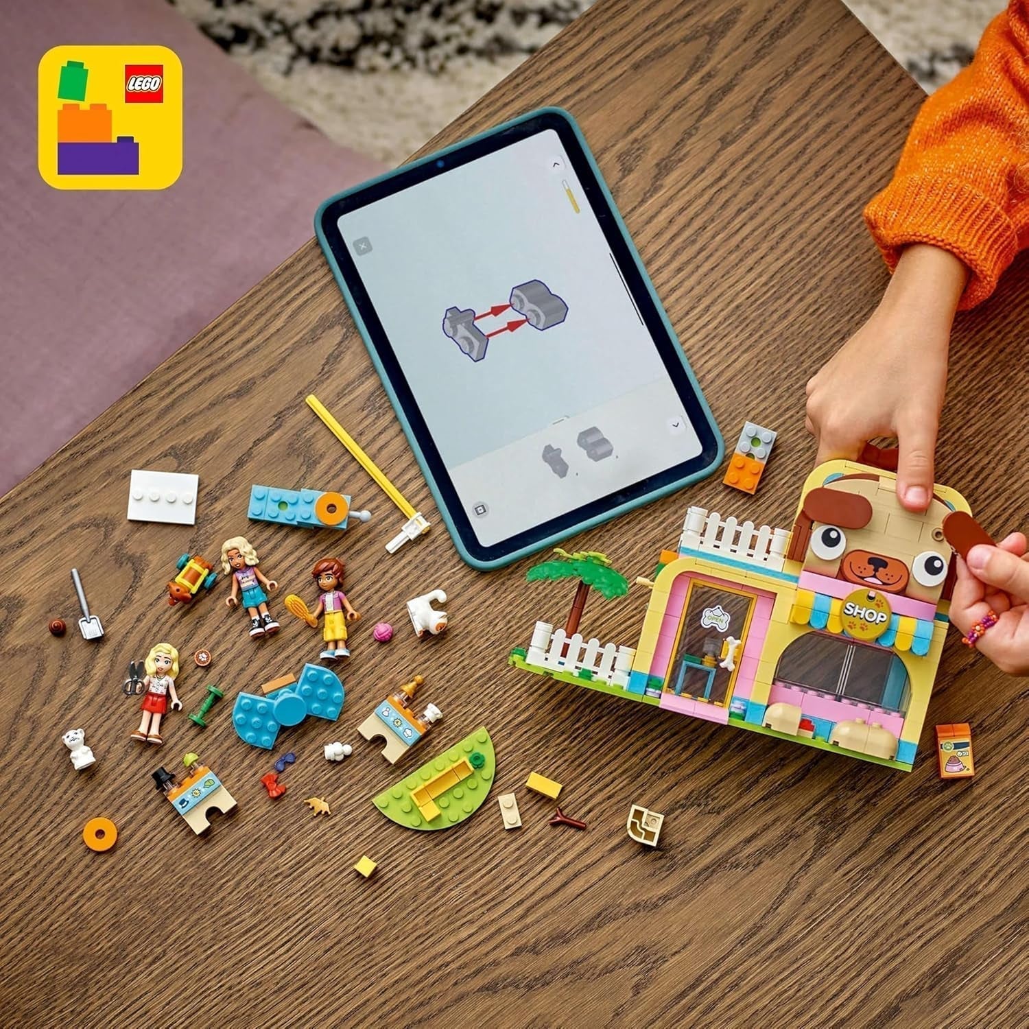 LEGO Friends Animal Accessories Store Rollenspielset Lernspielzeug für Mädchen ab 6 Jahren 3 Minifiguren und 3 Tierfiguren Katze Hund Hase Geschenkidee für Kinder 42650 Bausets Besuchen Sie den LEGO-Store