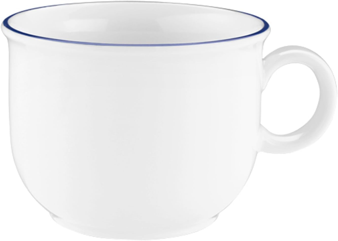 Seltmann Weiden 18-teiliges Kaffeeservice | Kompaktserie, blauer Rand | Das Set beinhaltet 6 Frühstücksteller, 6 Kaffeetassen und 6 Untertassen, blau