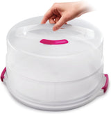Metaltex Kuchenbehälter, höhenverstellbar, Polypropylen, weiß/transparent, ⌀ 30 cm, höhenverstellbar 8 und 15 cm Frischhaltedosen Naty Shop